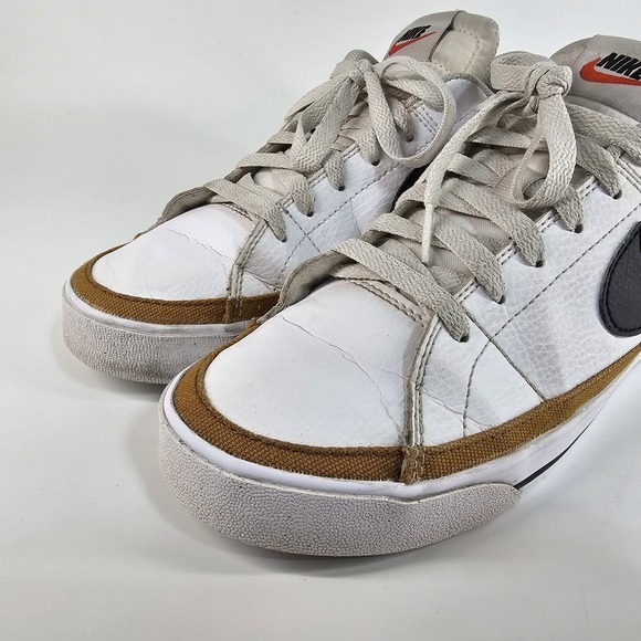 Nike Court Legacy Next Nature Shoes Womens 8 White Black Gold Casual Sneakers - Picture 3 of 10